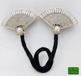 12 Pc Rhinestone Fan-Shaped Elegant Hair Curler - Lazy Twist Bun Maker and Shaper for Effortless Hair Styling